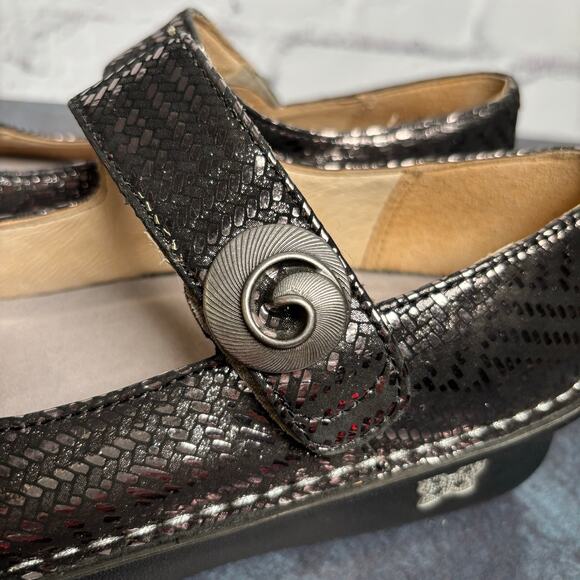 Alegria Paloma Pewter Dazzler Mary Jane Comfort Shoes Leather Women's 37- 7/7.5 - Picture 5 of 11